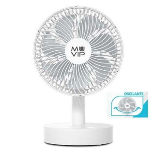 Muvip Ventilador de Sobremesa Portatil Oscilante 12W 19cm de Diametro - 4 Velocidades - Oscilacion hasta 70º - Angulo Ajustabl