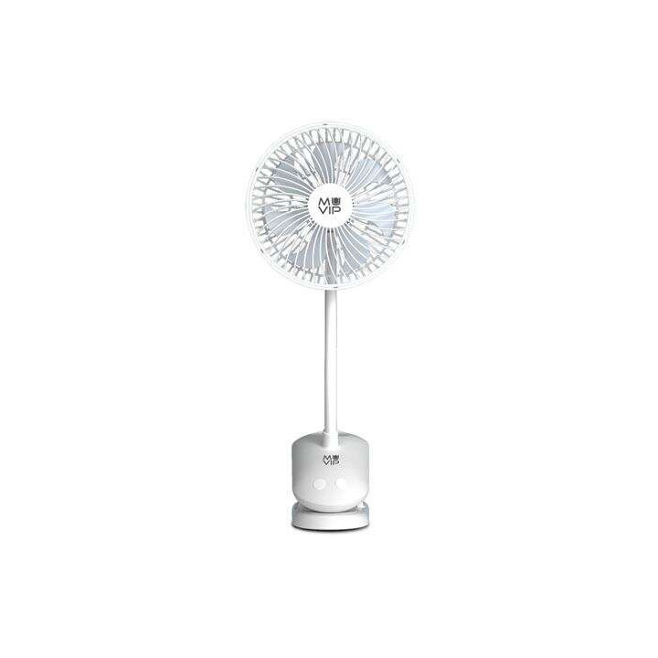 Muvip Ventilador de Pinza Portatil 5W 15cm de Diametro - 4 Velocidades - Angulo Ajustable hasta 360º - Autonomia hasta 9h - Co