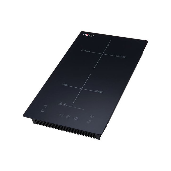 Muvip Cocina de Induccion Doble 2000W - 10 Niveles de Potencia - Apta para Encastrar o Sobremesa - Temporizador - Control contr