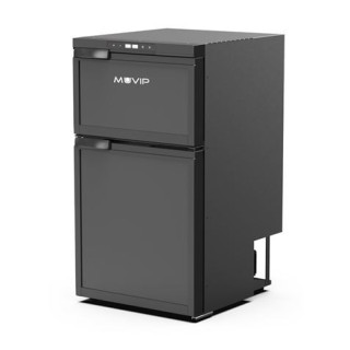 Muvip Nevera Fija con Congelador 80W - 90L de Capacidad Total - Compresor LG 12V - Control de Temperatura Individual - Color Ne