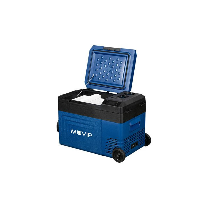 Muvip Nevera Compresor Portatil Blue 22 Litros - Temperatura entre -20º/+20º - 60W - Doble Zona - Asas de Transporte y Tirado