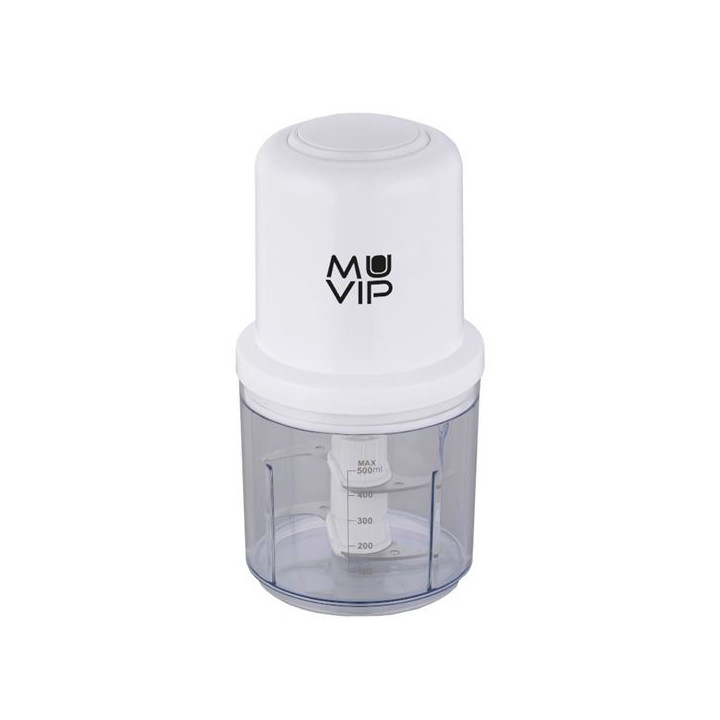 Muvip Picadora de Alimentos 400W - Recipiente con Capacidad 0.5L - Cuchillas de Acero Inoxidable - Botón para Control de Veloc