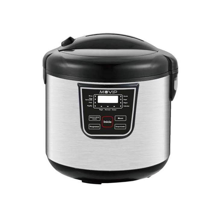 Muvip Olla a Presion Electrica - 5 Litros - 11 Programas Disponibles - 900W - Display LED - Acero Inoxidable - Totalmente Desmo