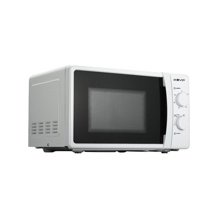 Muvip Microondas - Capacidad 20L - Potencia 700W - 6 Niveles de Potencia - Temporizador 30min - Descongelacion - Color Blanco