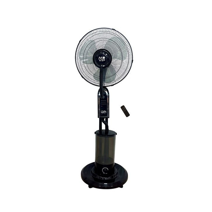 Muvip Ventilador de Pie - 75W - 40cm - 3 Velocidades - Nebulizador - Funcion de Oscilacion - Mando - Color Negro