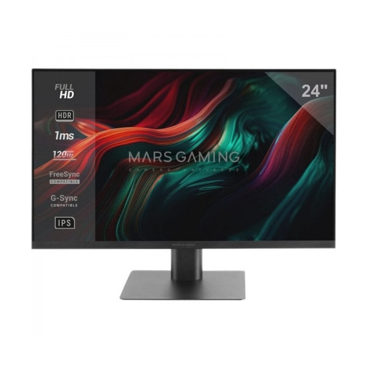 Mars Gaming MV-24 Monitor Gaming FAST-IPS - 24" Full HD - 1ms - 120Hz - HDR10 - FreeSync & G-Sync - Conectividad HDMI/DP - Alta