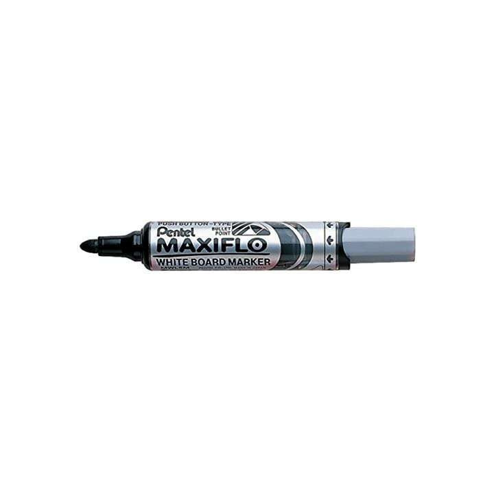 Pentel Maxiflo Rotulador para Pizarra Blanca - Regulacion del Flujo de Tinta - Punta Redonda - Ancho de Linea 2
