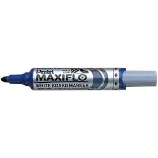 Pentel Maxiflo Rotulador para Pizarra Blanca - Regulacion del Flujo de Tinta - Punta Redonda - Ancho de Linea 2
