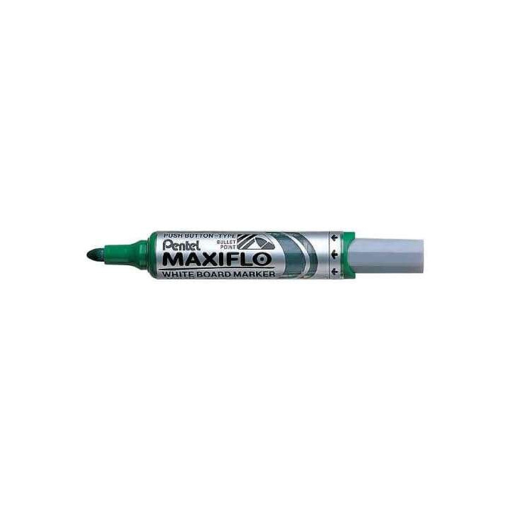 Pentel Maxiflo Rotulador para Pizarra Blanca - Regulacion del Flujo de Tinta - Punta Redonda - Ancho de Linea 2