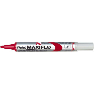 Pentel Maxiflo Rotulador para Pizarra Blanca - Regulacion del Flujo de Tinta - Punta de Bala - Ancho de Linea 2mm - 50% de Mate