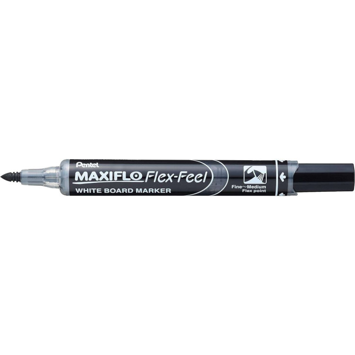 Pentel Maxiflo Flex-Feel Rotulador para Pizarra Blanca - Punta Flexible 4.6mm - Trazo de 1 a 5mm - Dosificacion de Tinta median