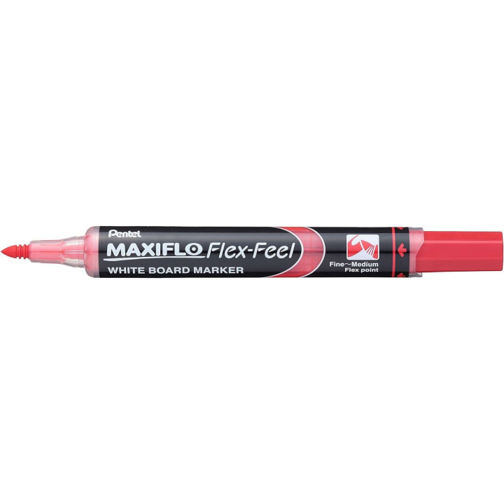 Pentel Maxiflo Flex-Feel Rotulador para Pizarra Blanca - Punta Flexible 4.6mm - Trazo de 1 a 5mm - Dosificacion de Tinta median