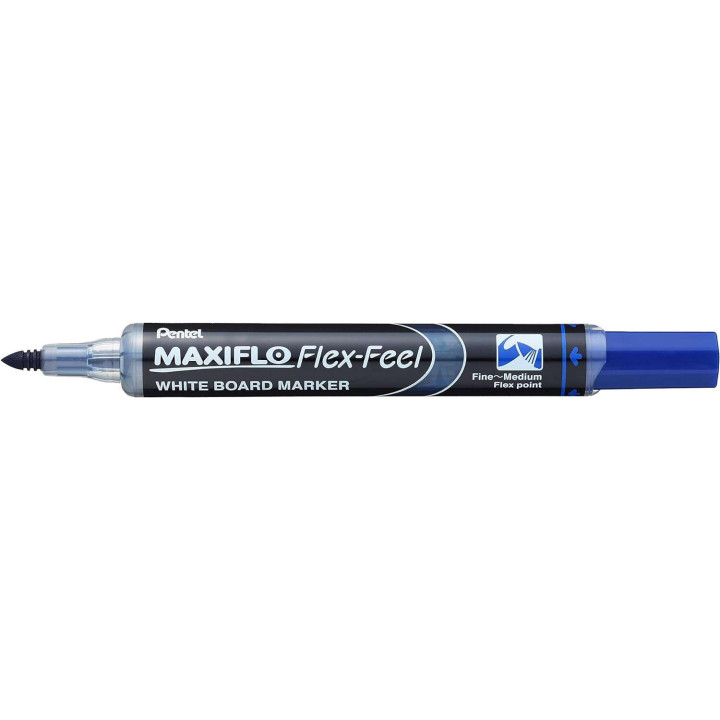 Pentel Maxiflo Flex-Feel Rotulador para Pizarra Blanca - Punta Flexible 4.6mm - Trazo de 1 a 5mm - Dosificacion de Tinta median