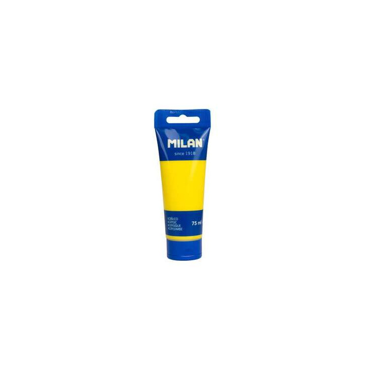 Milan Tubo de Pintura Acrilica 75ml - Pigmentos de Alta Calidad - Mezclable - Color Amarillo