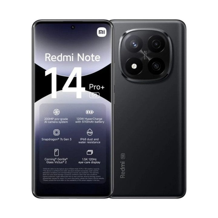 Xiaomi Redmi Note 14 Pro Plus 5G Smartphone Pantalla AMOLED 6.67" - 8GB - 256GB - Camara Principal 200MP - Bateria 5110mAh - Ca