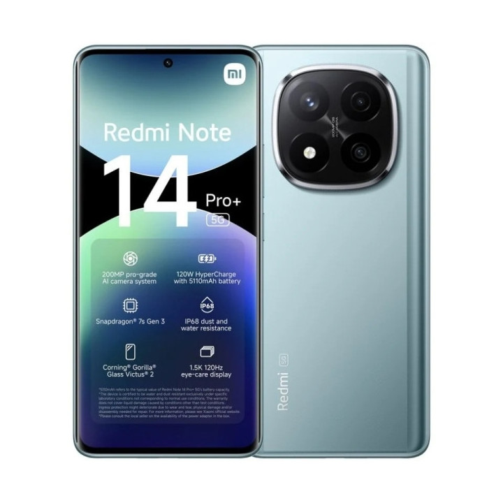Xiaomi Redmi Note 14 Pro Plus 5G Smartphone Pantalla AMOLED 6.67" - 12GB - 512GB - Camara Principal 200MP - Bateria 5110mAh - C