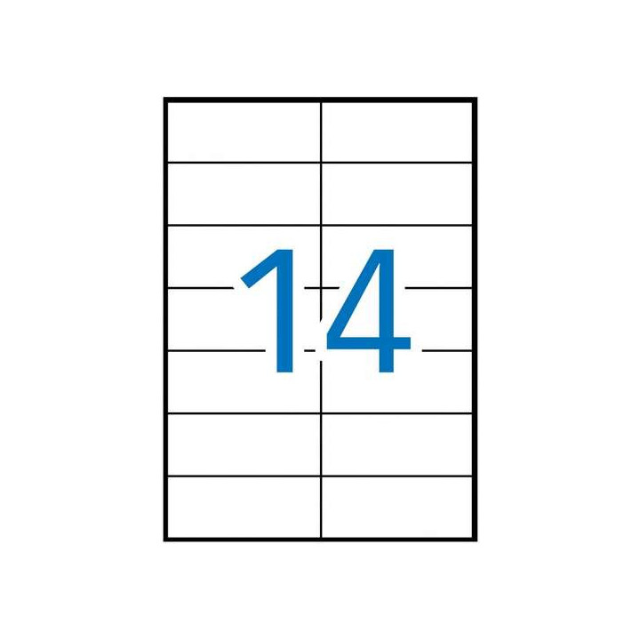 Apli Pack de 1.400 Etiquetas 105x42.4mm - Adhesivo Permanente - Cantos Rectos - Color Blanco