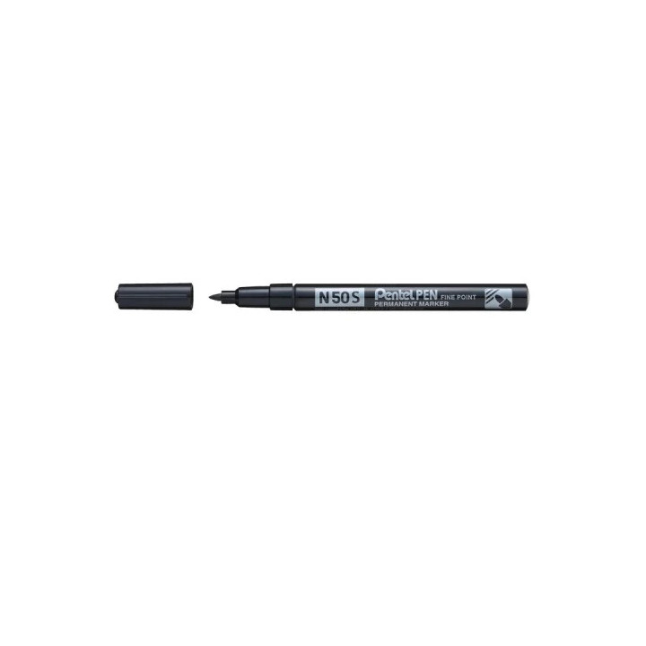 Pentel Pen N50S Rotulador Permanente - Punta Fina 3.18mm - Resistente a Agua y Luz - Color Negro