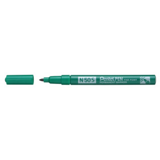 Pentel Pen N50S Rotulador Permanente - Punta Fina 3.18mm - Resistente a Agua y Luz - Color Verde