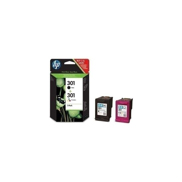 HP 301 Negro + Color Pack de 2 Cartuchos de Tinta Originales - N9J72AE
