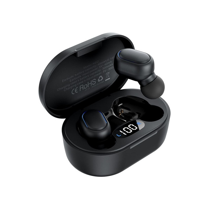 Vention Tiny T11 Auriculares Bluetooth 5.3 con Estuche de Carga - 7h Autonomia - Color Negro