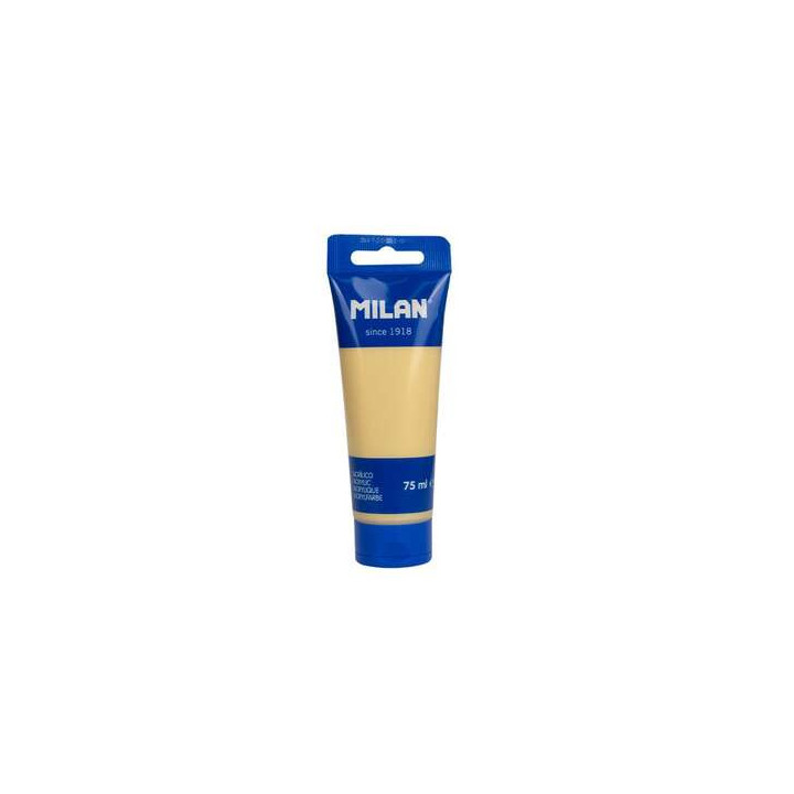 Milan Tubo de Pintura Acrilica 75ml - Pigmentos de Alta Calidad - Mezclable - Color Oro