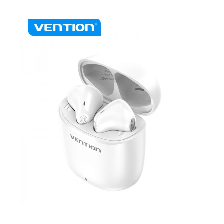 Vention Auriculares Bluetooth 5.3 con Estuche de Carga - 7h Autonomia - Color Blanco
