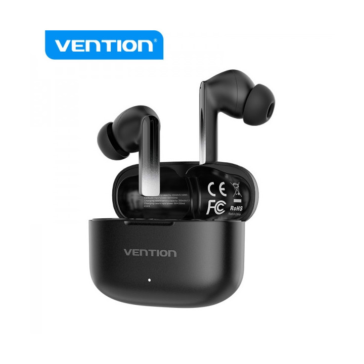 Vention Auriculares Bluetooth 5.3 con Estuche de Carga - 6h Autonomia ELF E04 - Color Negro