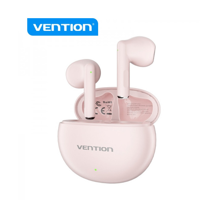 Vention Auriculares Bluetooth 5.3 con Estuche de Carga - 6h Autonomia ELF 06 - Color Rosa