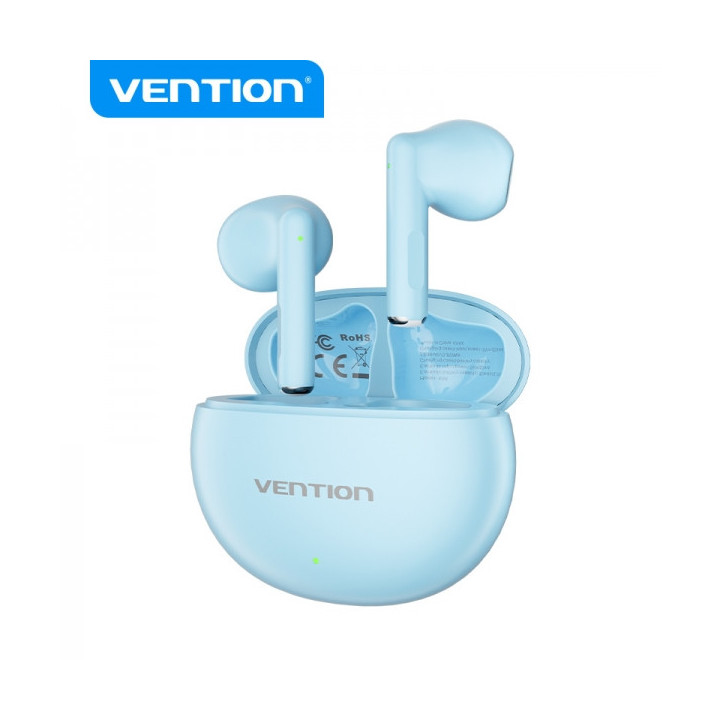 Vention Auriculares Bluetooth 5.3 con Estuche de Carga - 6h Autonomia ELF 06 - Color Azul