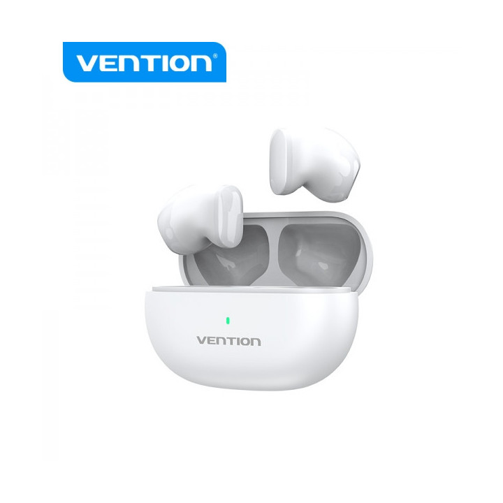 Vention Auriculares Bluetooth 5.3 con Estuche de Carga - 6h Autonomia - Tiny T12 - Color Blanco
