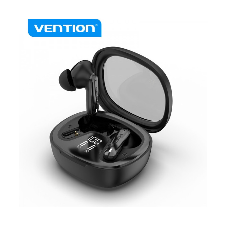 Vention Auriculares Bluetooth 5.3 con Estuche de Carga - 7h Autonomia - LED Display AIR A01 - Color Negro