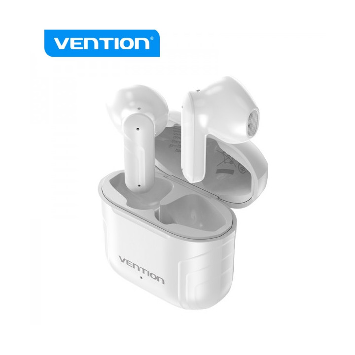 Vention Auriculares Bluetooth 5.3 con Estuche de Carga - 5h Autonomia ELF 05 - Color Blanco
