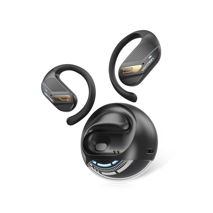 Vention OpenBeat O12 Auriculares Bluetooth 5.4 con Estuche de Carga - True Wireless - Open Ear - 7h Autonomia - Color Negro