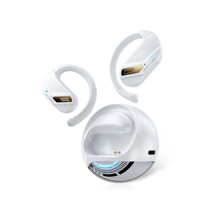 Vention OpenBeat O12 Auriculares Bluetooth 5.4 con Estuche de Carga - True Wireless - Open Ear - 7h Autonomia - Color Blanco