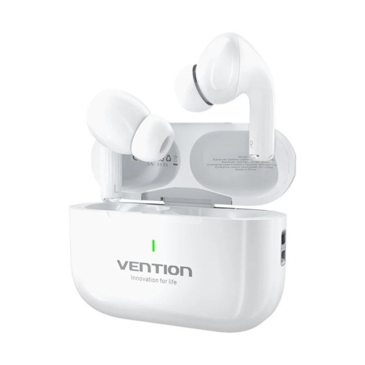 Vention Echo Lite E11 Auriculares Bluetooth 5.4 con Estuche de Carga - True Wireless - 6h Autonomia - Color Blanco