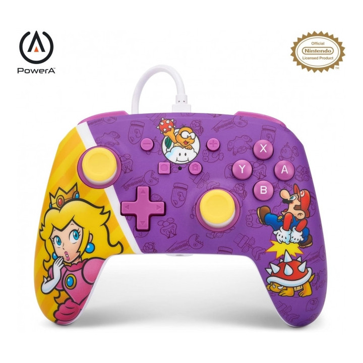 PowerA Mando con Cable Enhanced para Nintendo Switch - Princess Peach Battle