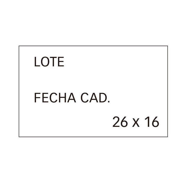 Apli Pack de 6 Rollos x 1.000 Etiquetas Blancas Removibles 26x16mm para Etiquetadoras de Precios de 2 Lineas - Preimpresas con