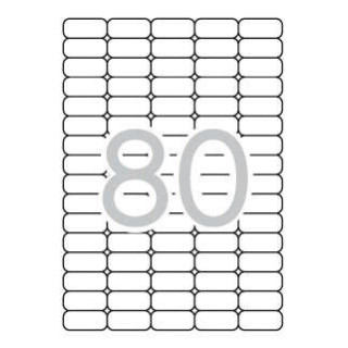 Apli Pack de 2.000 Etiquetas 35.6x16.9mm - 25 Hojas por 80 Etiquetas - Adhesivo Removible - Cantos Romos - Aptas para Impresion