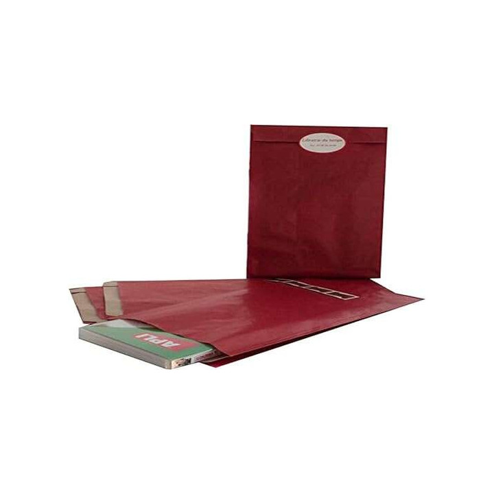 Apli Pack de 250 Sobres Kraft - Tamaño 24x43x7mm - Papel Kraft 50g/m² - Reutilizables y Reciclables - Color Rojo