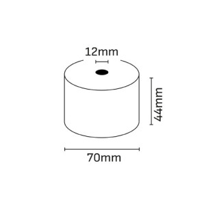 Oqonos Rollo de Papel Termico 44x70x12mm