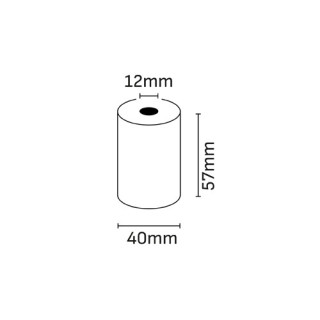 Oqonos Rollo de Papel Termico 57x40x12mm