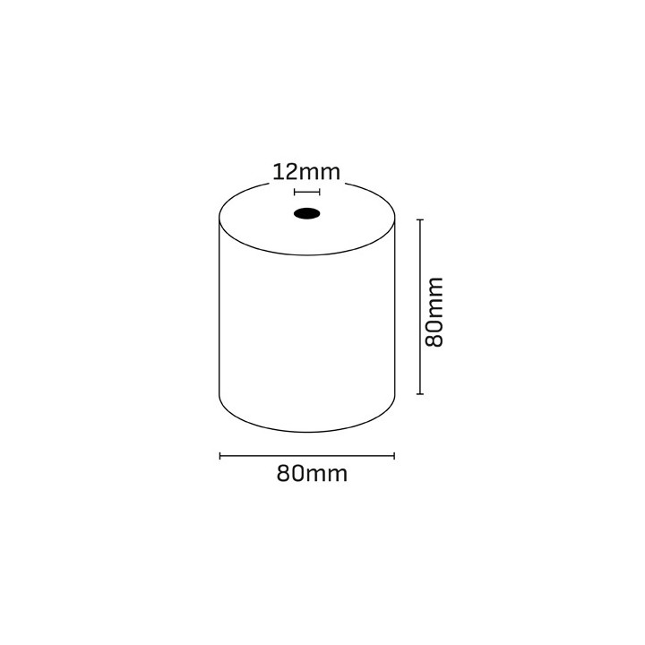 Oqonos Rollo de Papel Termico 80x80x12mm