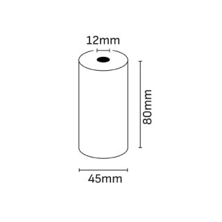 Oqonos Rollo de Papel Termico 80x45x12mm