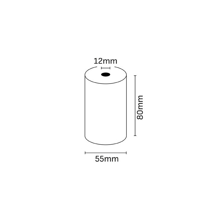 Oqonos Rollo de Papel Termico 80x55x12mm