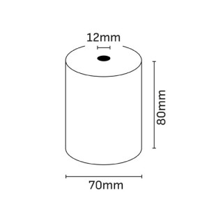 Oqonos Rollo de Papel Termico 80x70x12mm