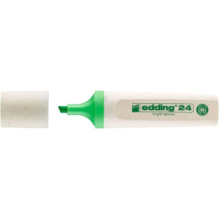 Edding 24 EcoLine Marcador Fluorescente - Punta Biselada - Trazo entre 2-5mm - 90% de Plastico Reciclado - Etiqueta Ecologica B