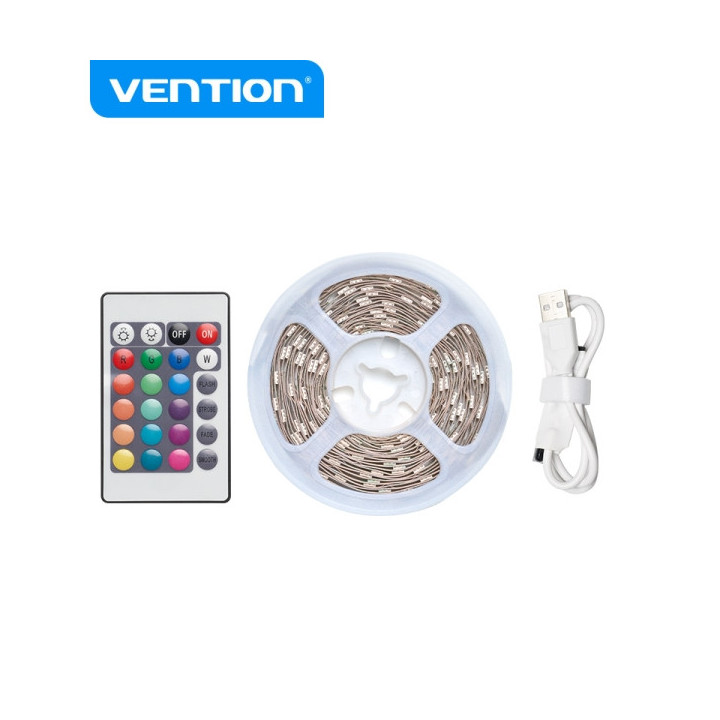 Vention Luces LED RGB Control Remoto - Carga USB - Facil Instalacion y Uso - Color Varios