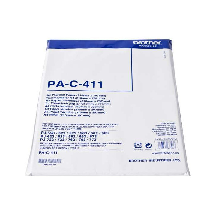 Brother PAC411 Pack de 100 Hojas A4 de Papel Termico Original