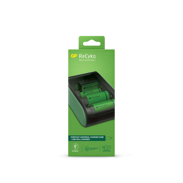 GP ReCyko Cargador USB Universal - Carga Pilas: AA